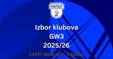Izbor klubova GW3 25/26
