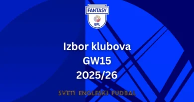 Izbor klubova GW15 25/26